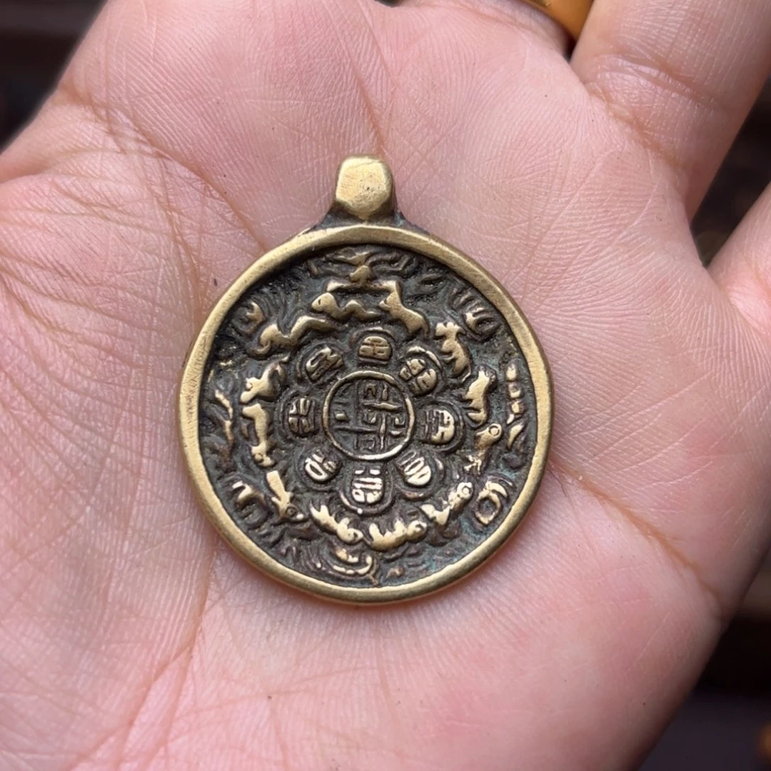 铜星月菩提吊坠项链