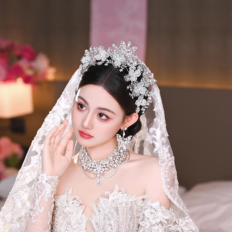 合金仿水晶项链 00937新娘礼服配饰项链重工百搭礼服配饰项链