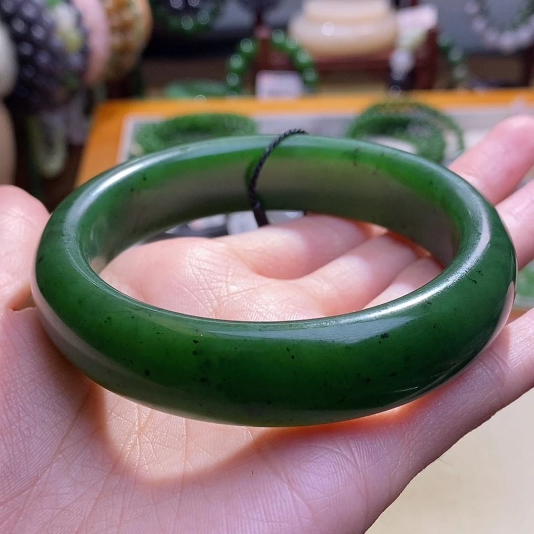 和田玉碧玉福利清货轮胎镯60圈口未镶嵌我**恒