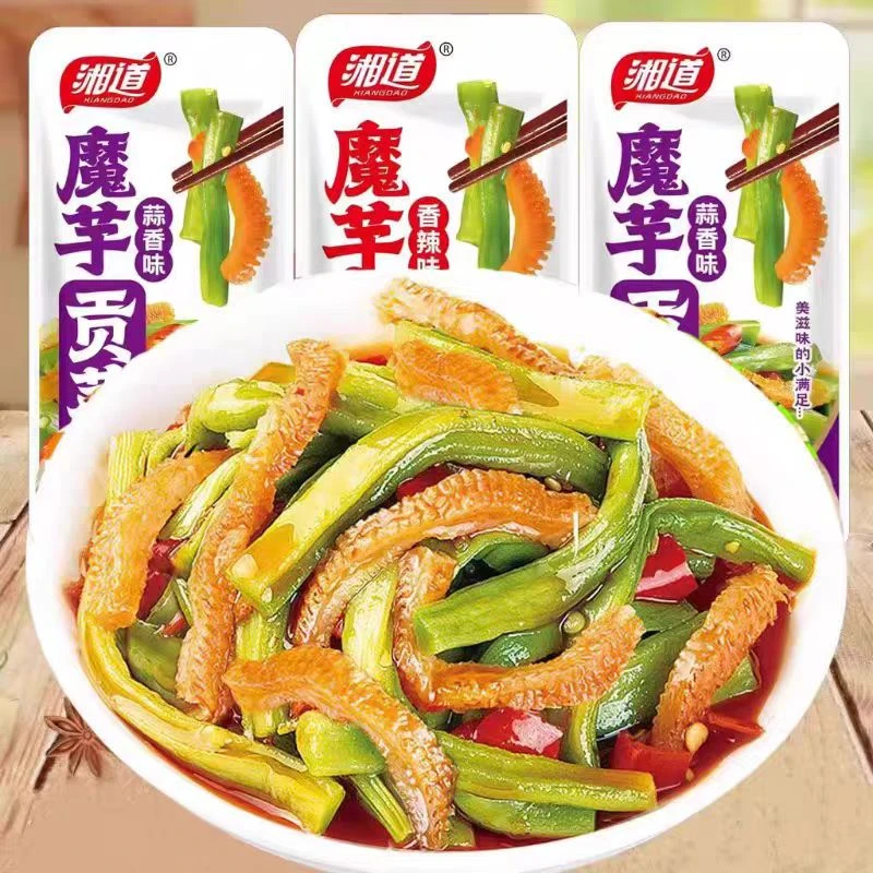 27湘道魔芋贡菜香辣脆爽解馋开袋即食休闲小零食湖南特产