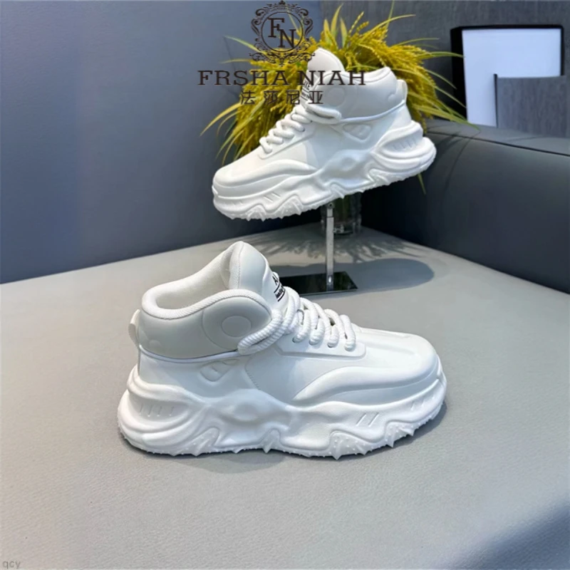 法莎尼亚休闲鞋男士冬季新款高帮厚底增高时尚简约百搭潮流运动鞋