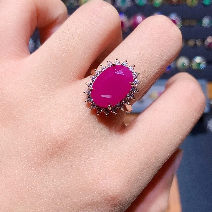 红宝石银S925镶嵌戒指