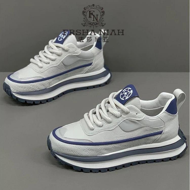 法莎尼亚男鞋新款运动休闲鞋防滑厚底阿甘鞋时尚欧洲站潮鞋