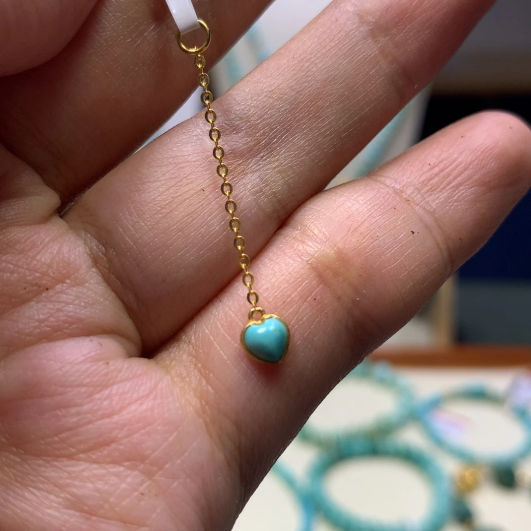 绿松石18K金镶嵌滴流