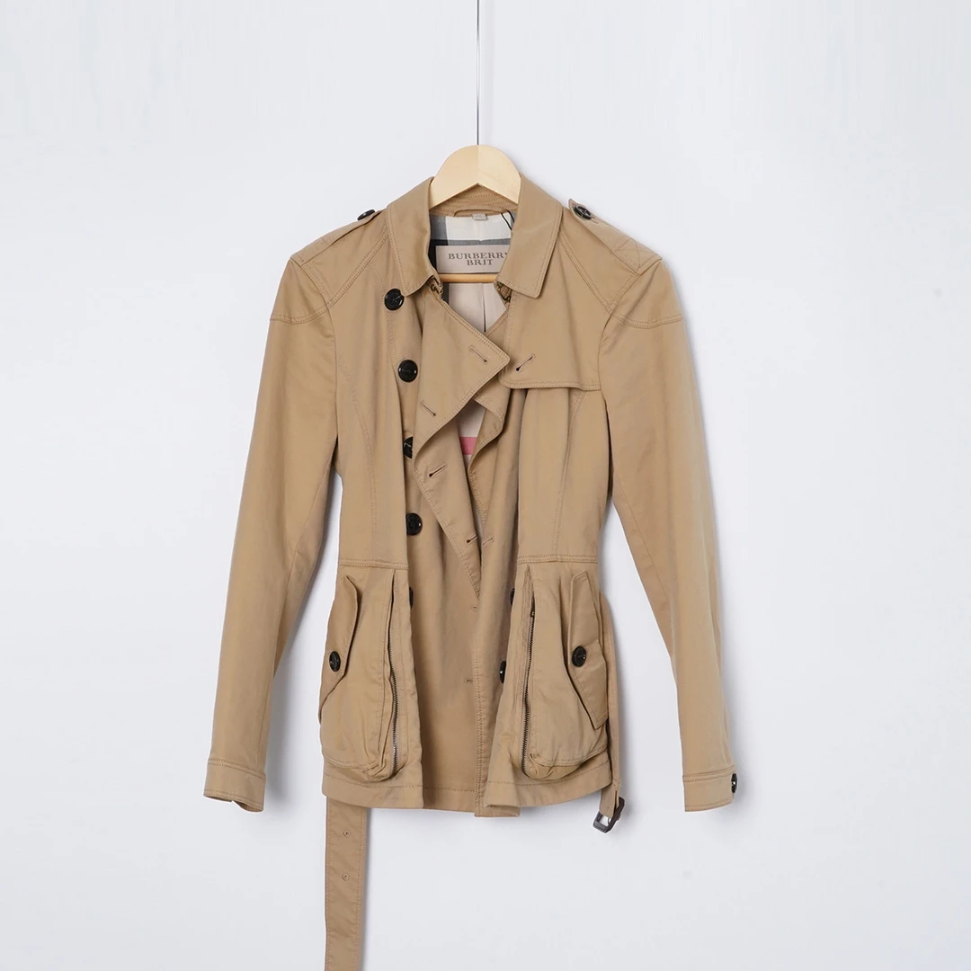 99新 BURBERRY/博柏利 绵/TH1168/风衣/UK10码女装外套短款