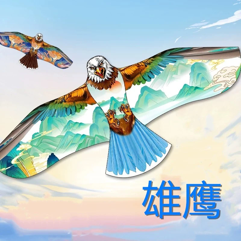 潍坊竹园风筝新款雄鹰风筝微风易飞经典仿真老鹰风筝田园吓鸟驱鸟