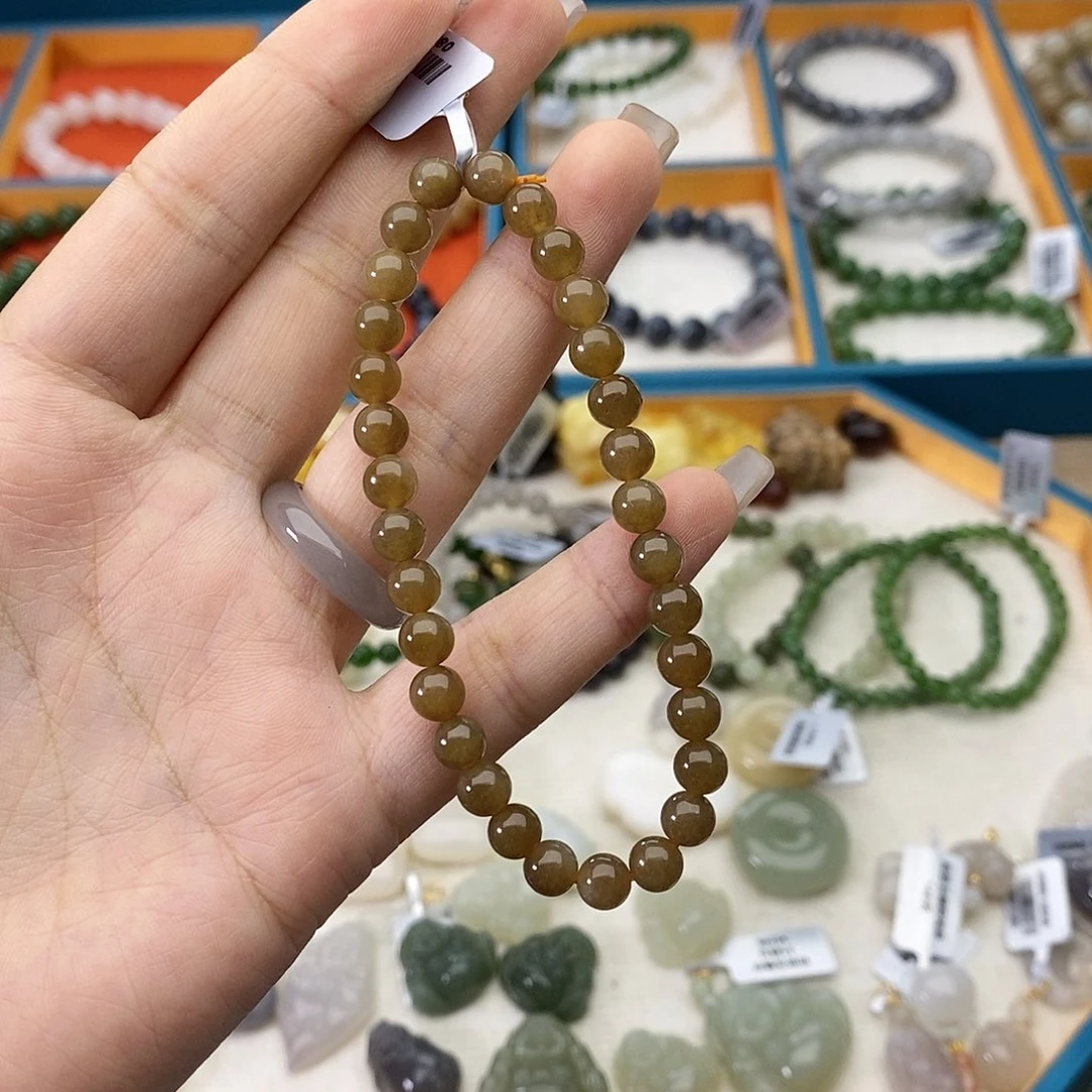 和田玉未镶嵌手串w1且末糖6mm