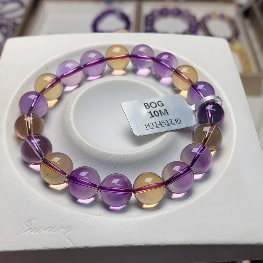 未镶嵌手串水晶玻利维亚紫黄晶10M