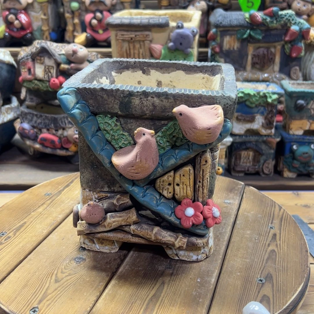 红陶嘻哈多肉花盆