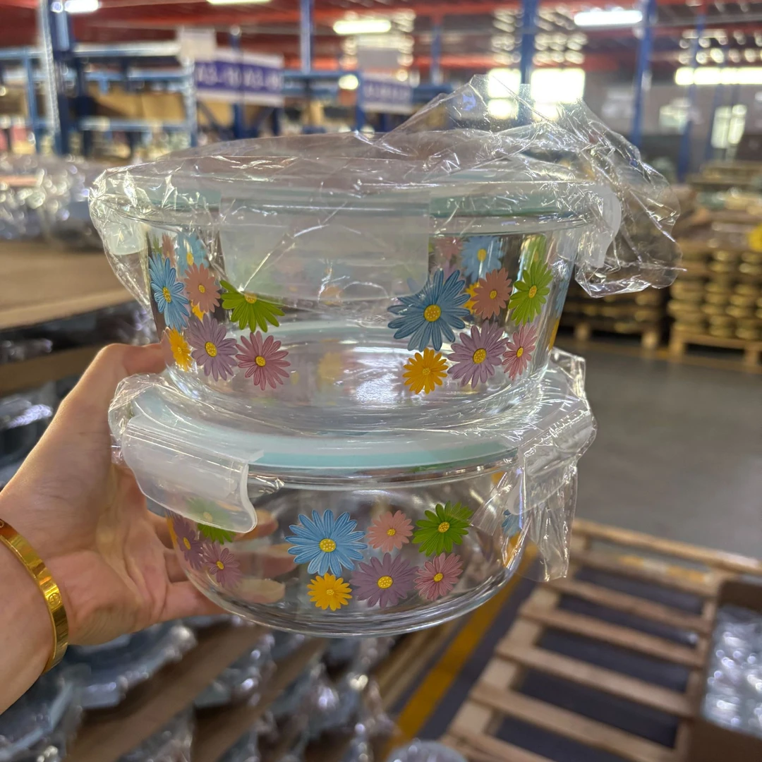 【清仓】希乐扣泡面宿舍印花大圆微波炉冰箱可用饭盒可加热大容量