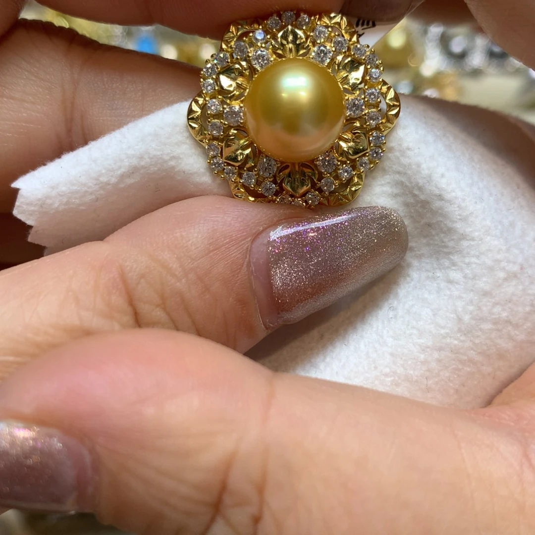 海水珍珠银S925镶嵌颈饰