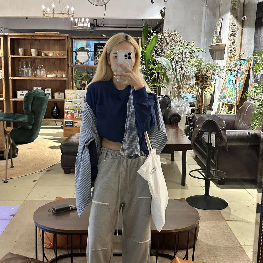 【重工拼接铆钉】贴布拼接铆钉显瘦百搭休闲裤