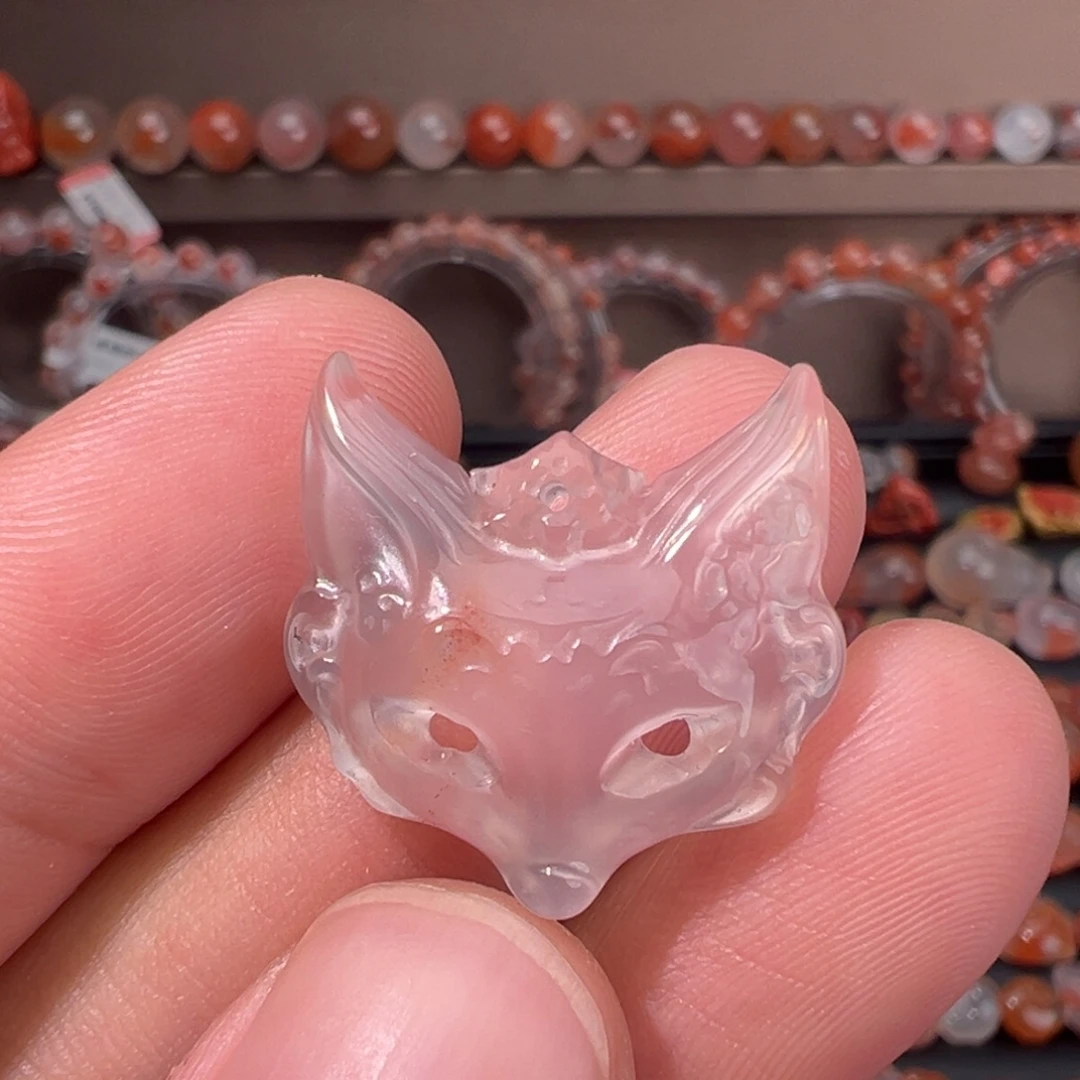 未镶嵌川料南红玛瑙狐狸面具1