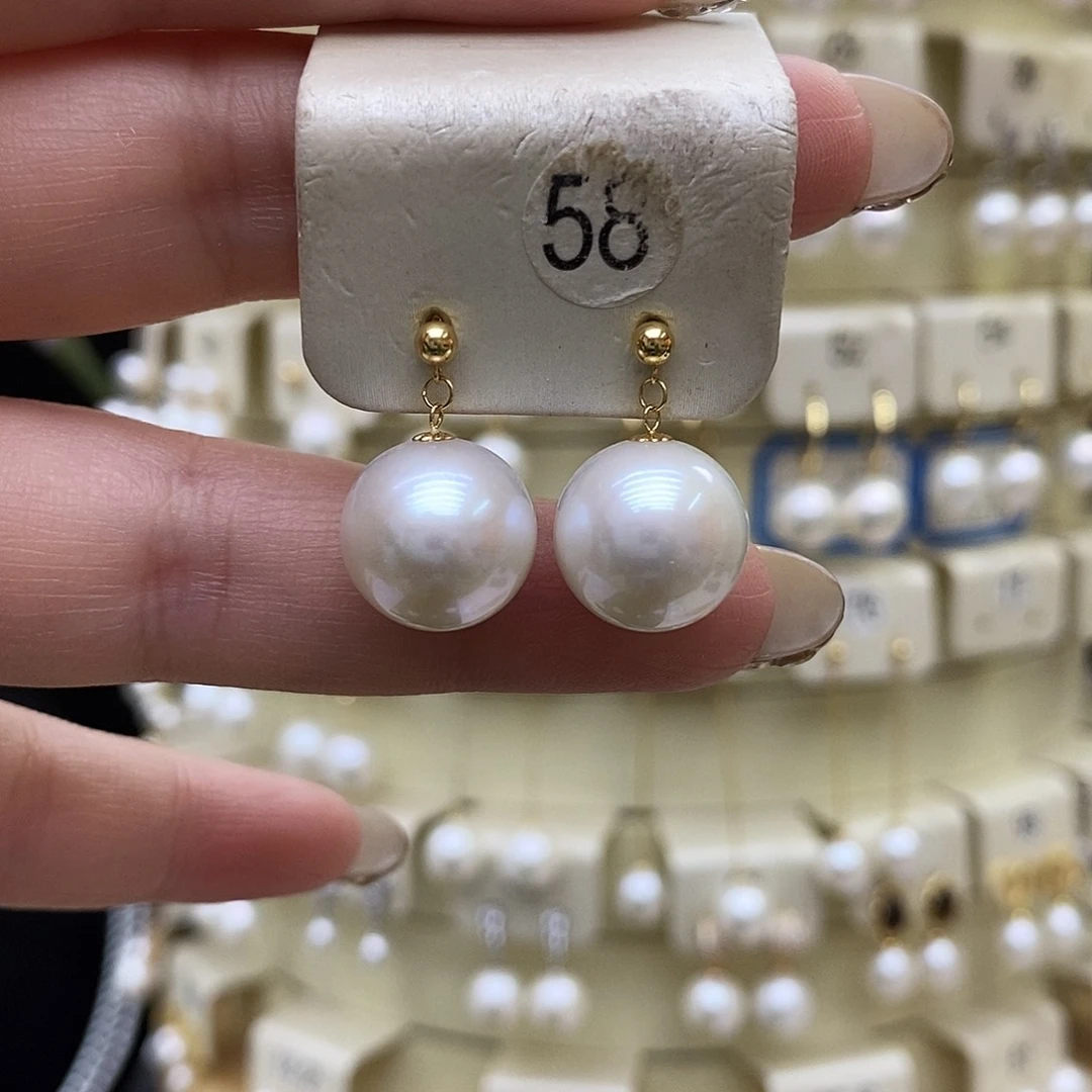 耳饰淡水珍珠18K金镶嵌