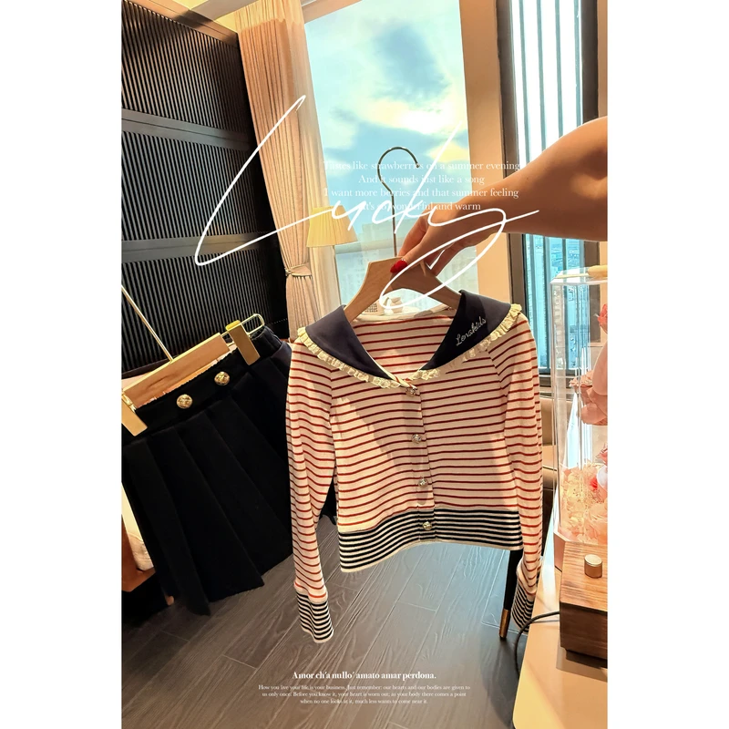 PP·Twinkle【现货】春季学院风上衣条纹衬衫短裙女童汉服P24120201