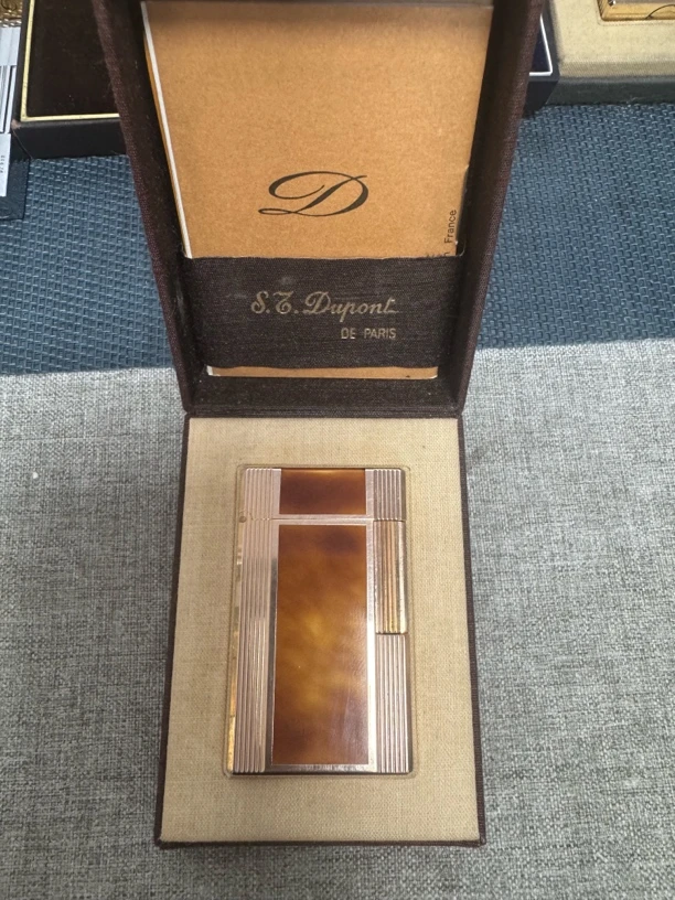 都L1大号打火机温莎焦糖色好品全套盒子