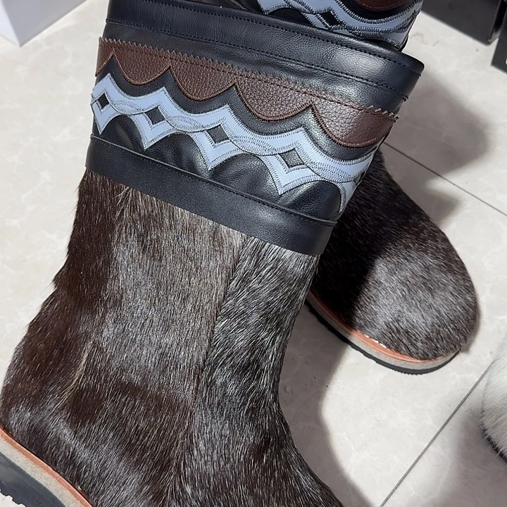 42码棕色男士马毛鞋时尚