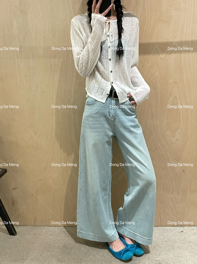 891韩版宽松显瘦圆领单排扣长袖针织开衫上衣