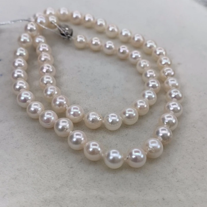 海水珍珠银S925镶嵌颈饰6-7m m