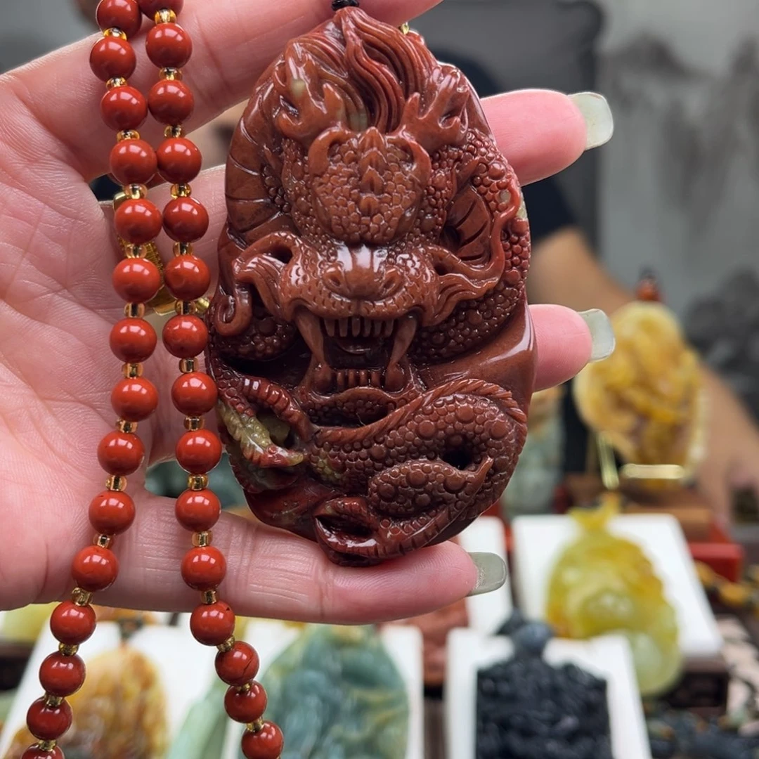 ****祥蛇纹石玉未镶嵌颈饰挂件