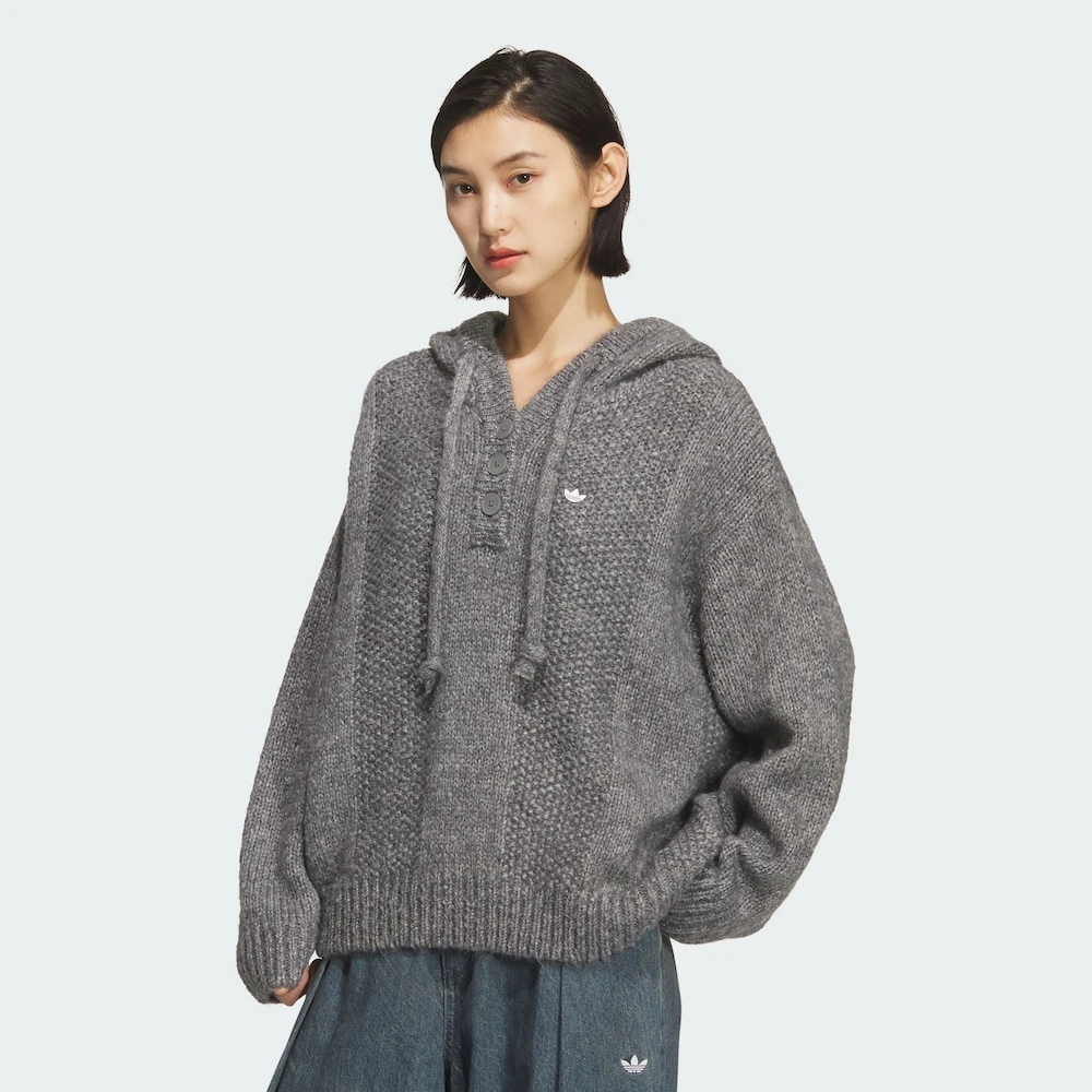 ADIDAS CREW SWEATSHIRT厚款针织毛针织衫连帽套头针织衫KS5967 X