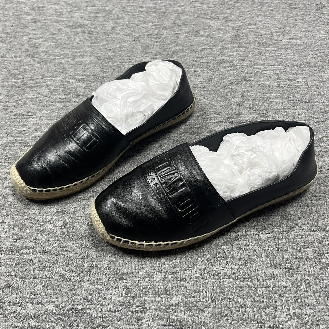 95新 DIOR/迪奥 35.5码/米亚女鞋黑色浮雕logo休闲渔夫鞋xxs436