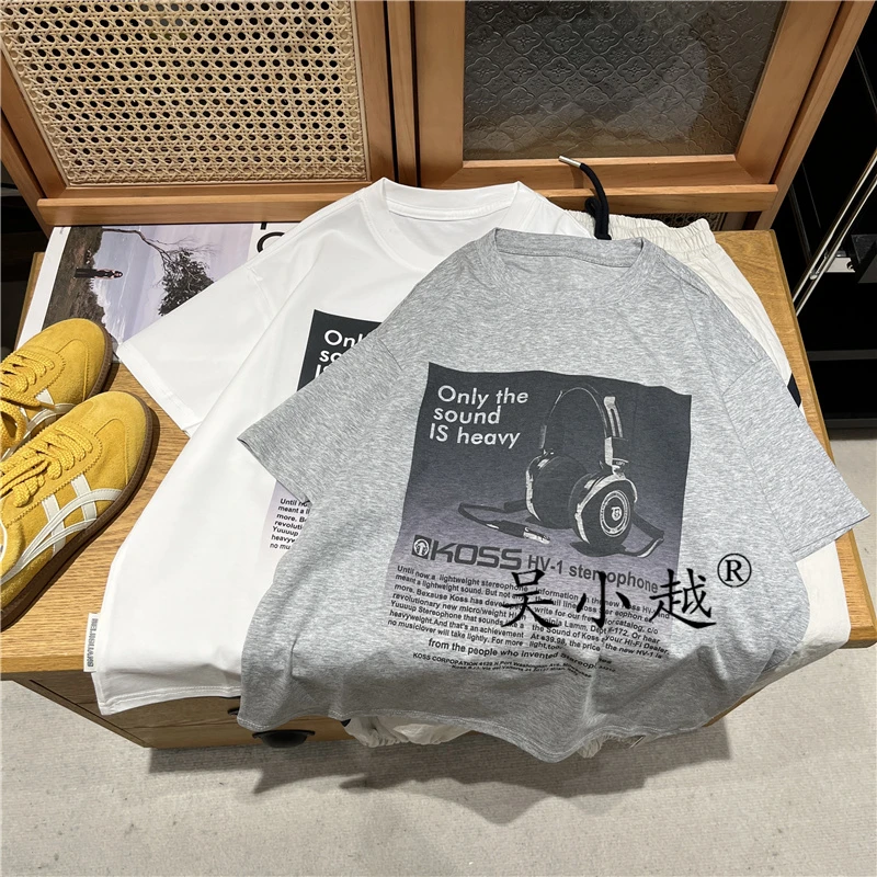 吴小越w1384男童夏款圆领宽松无感数码印花冰感棉t恤短袖中大童