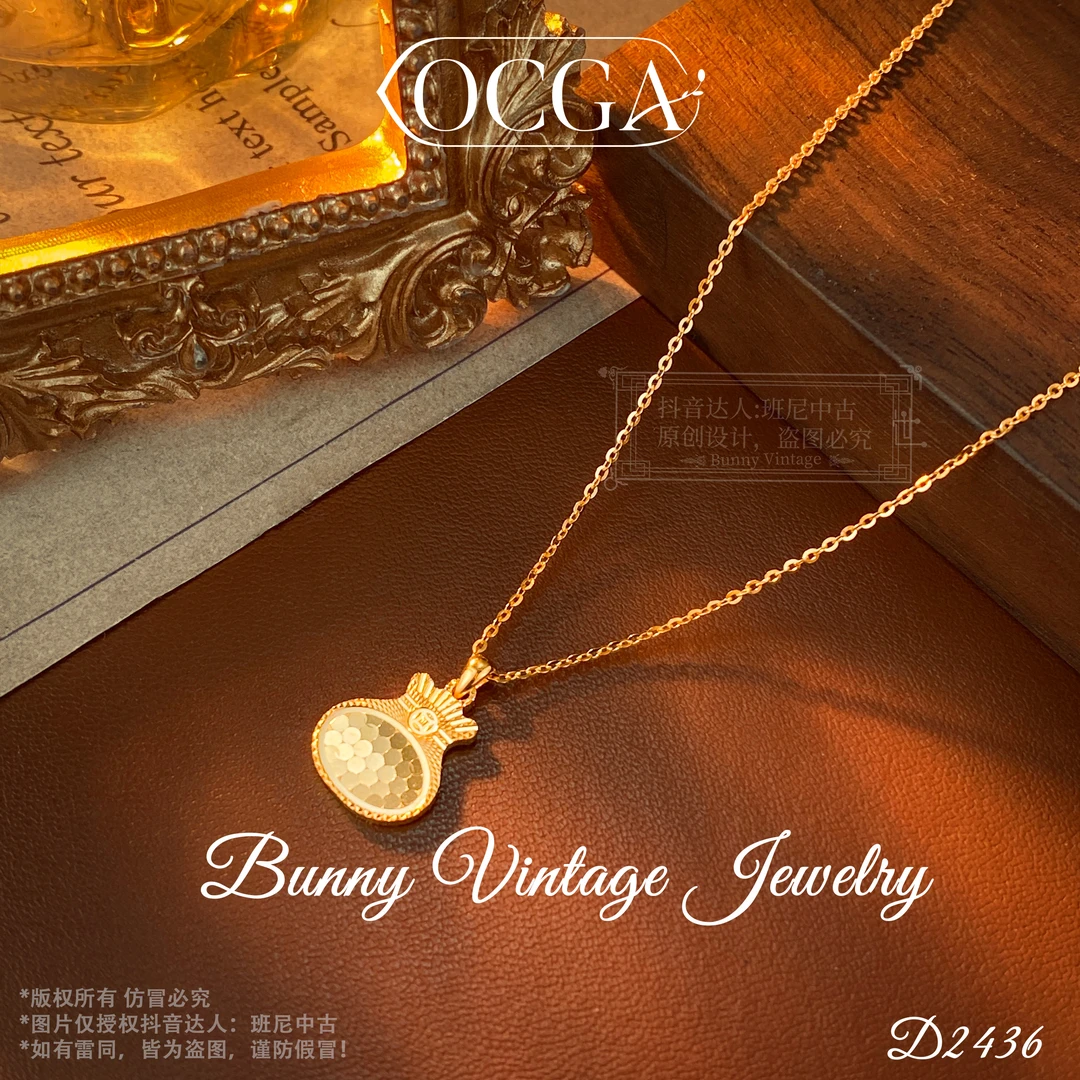 坠链均925银 镀K金D2436法★【财富满袋】春OCGA 欧斯伽斯项链