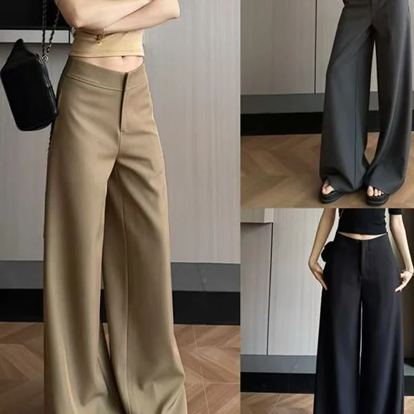 老钱风时尚西装裤气质显瘦百搭休闲长裤秋季新款宽松超长拖地裤