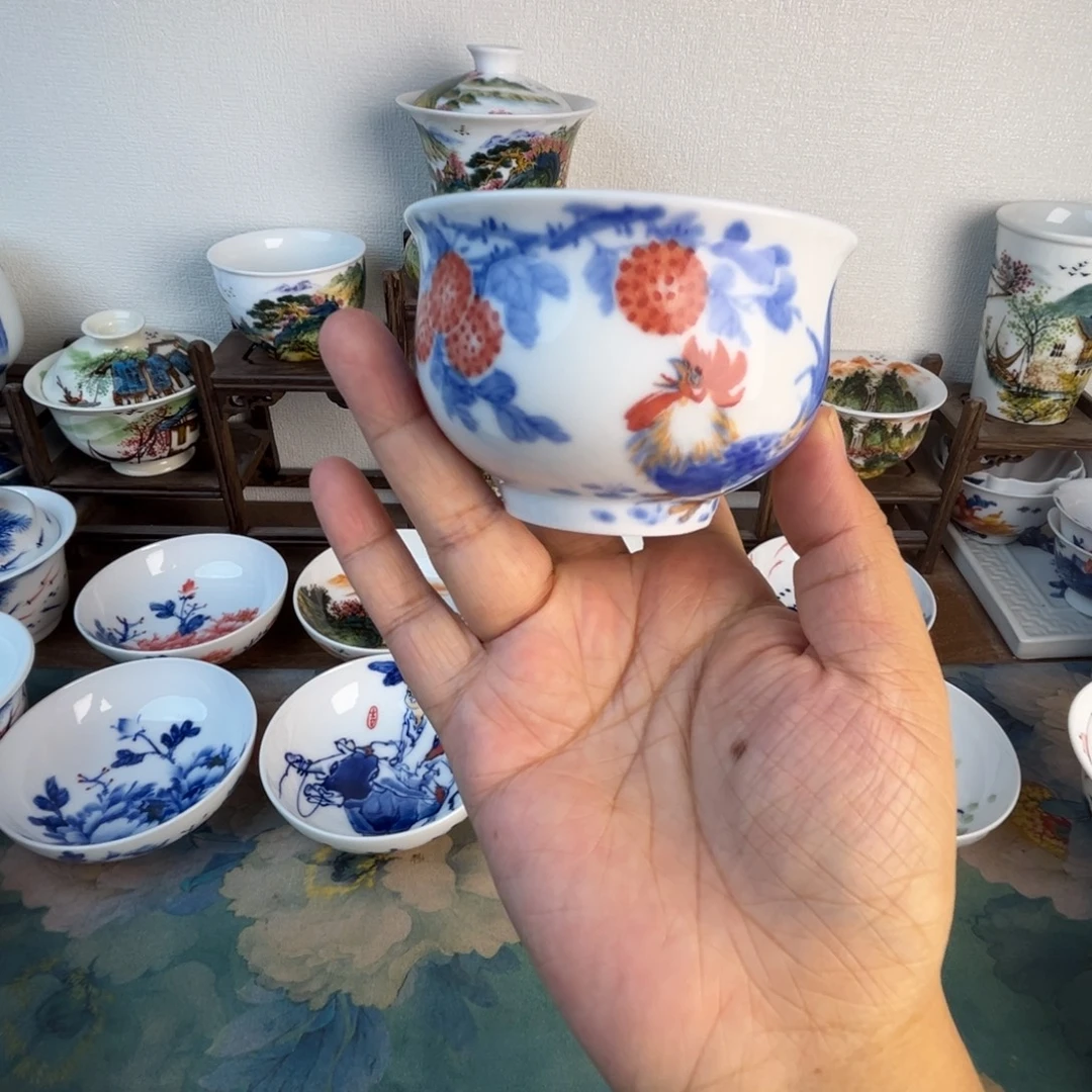 忠意堂釉下彩公鸡微瑕不退