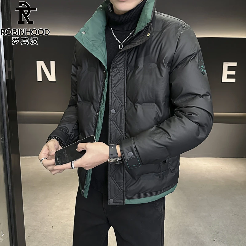 罗宾汉/ROBINHOOD冬季男士轻薄棉服休闲外套韩版帅气立领百搭上衣