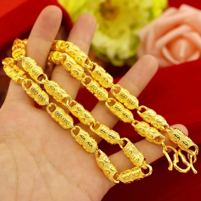 合金项链 家财万贯项链2025男款时尚装饰潮流饰品金色百搭项链