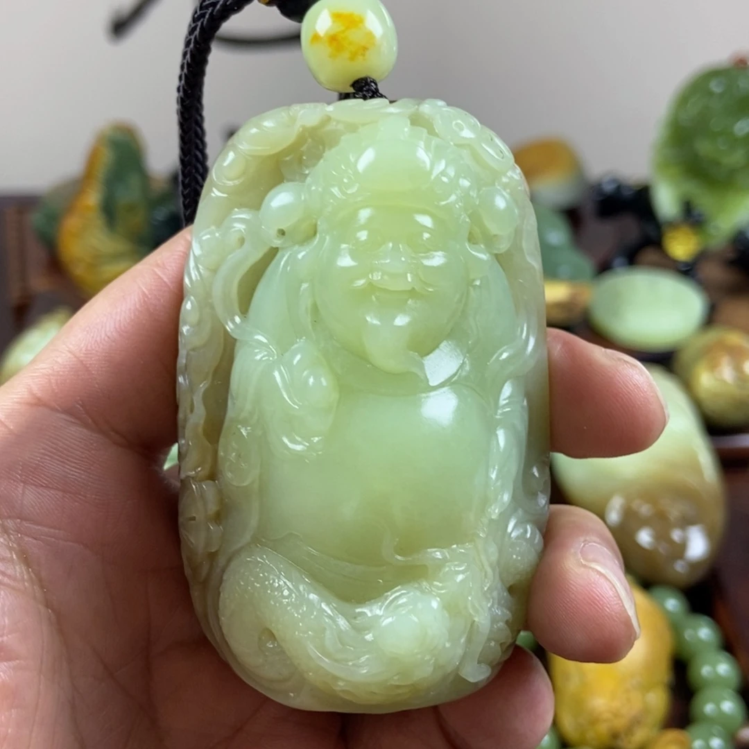 入***画岫岩河磨玉（透闪石质玉）未镶嵌珠宝奇石