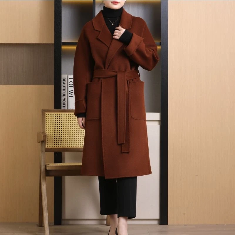 【401-600】单面毛呢大衣女士韩版外套