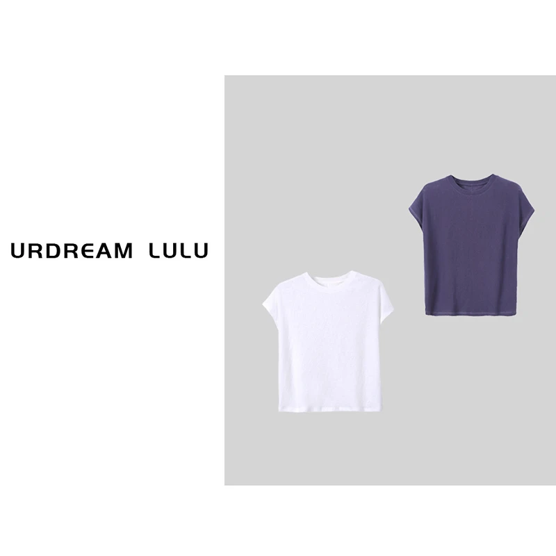 [盐风集] 夏棉亚麻宽松飞袖T恤遮肉百搭纯色短袖女-P5167