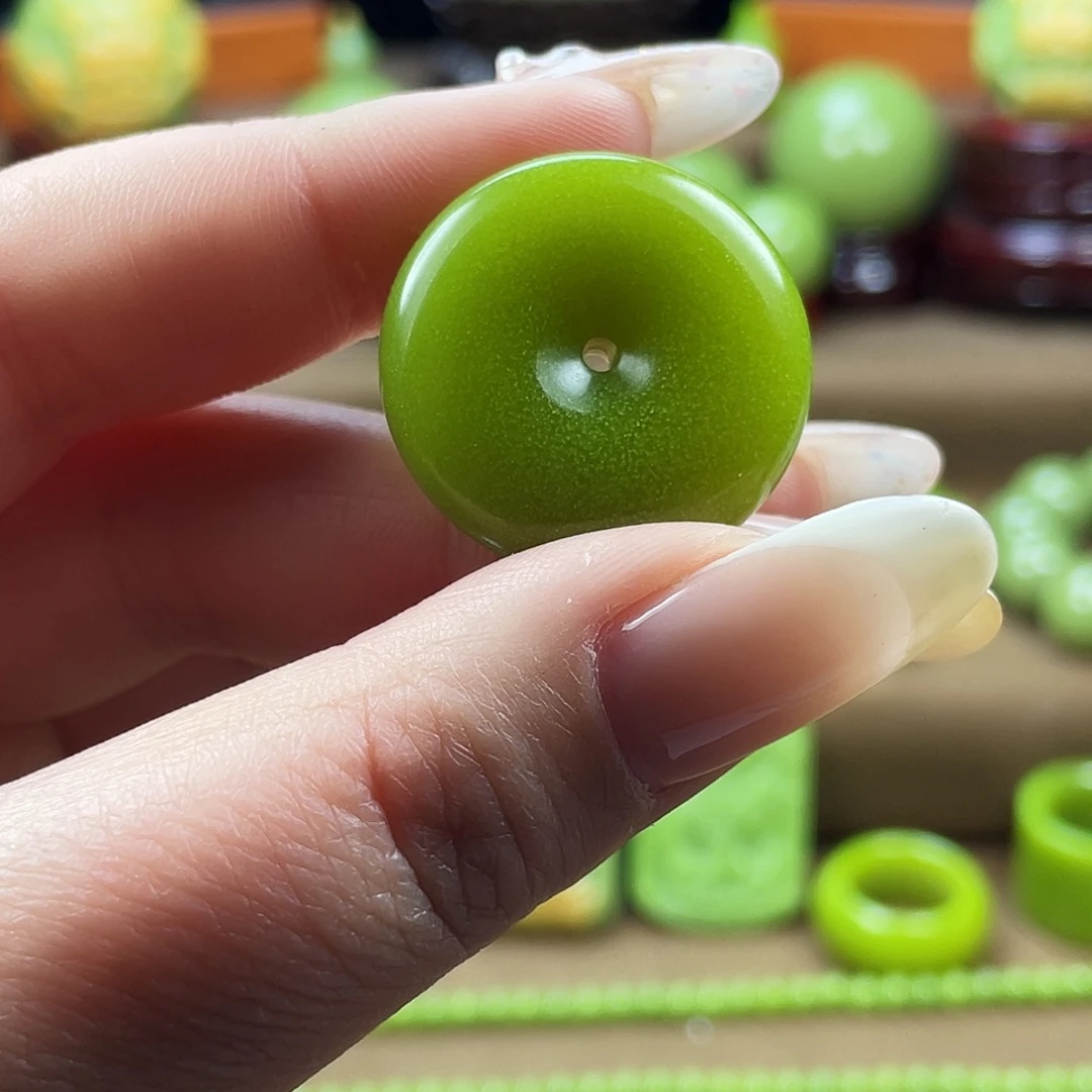 石材夜光石平安扣