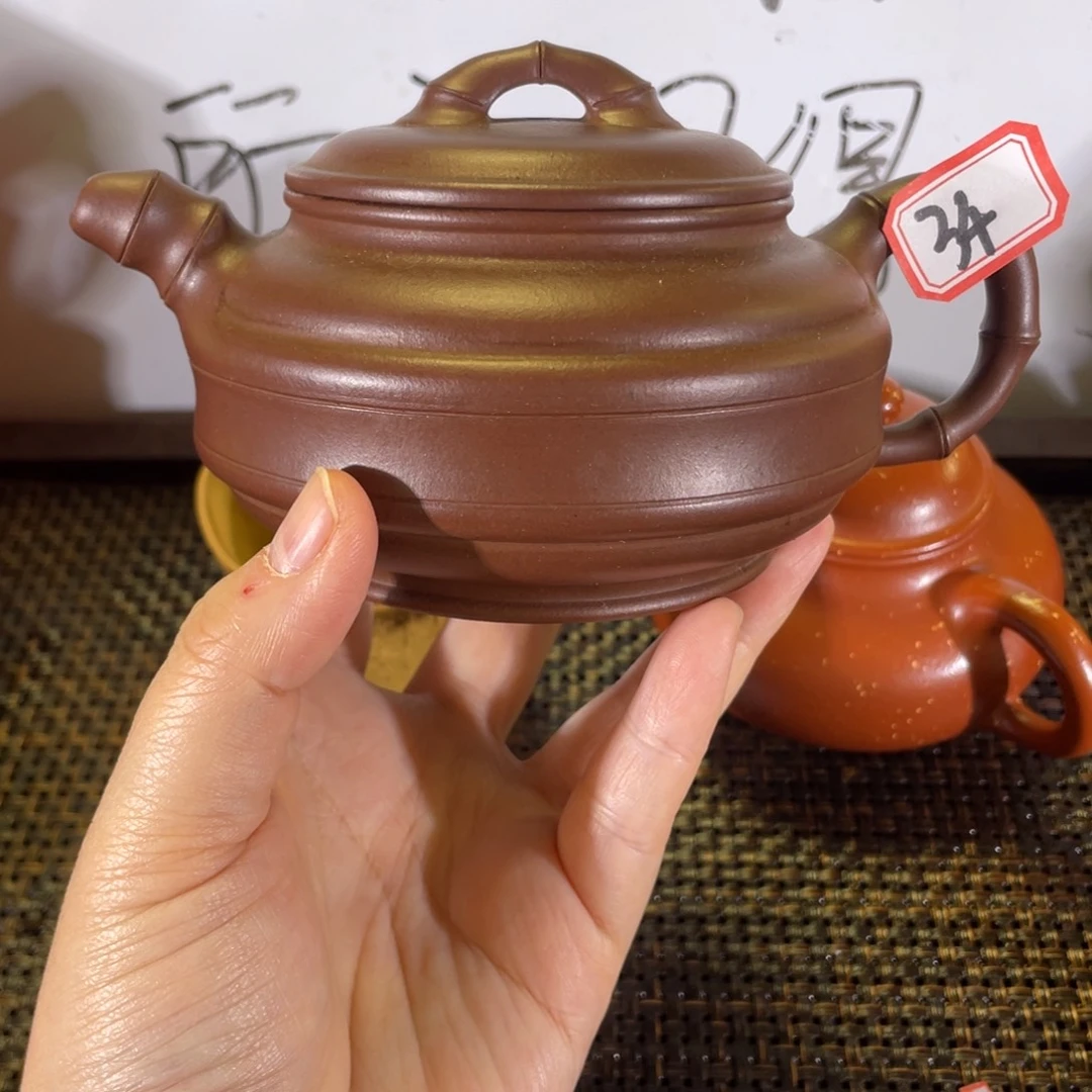 茶壶紫砂双线竹鼓