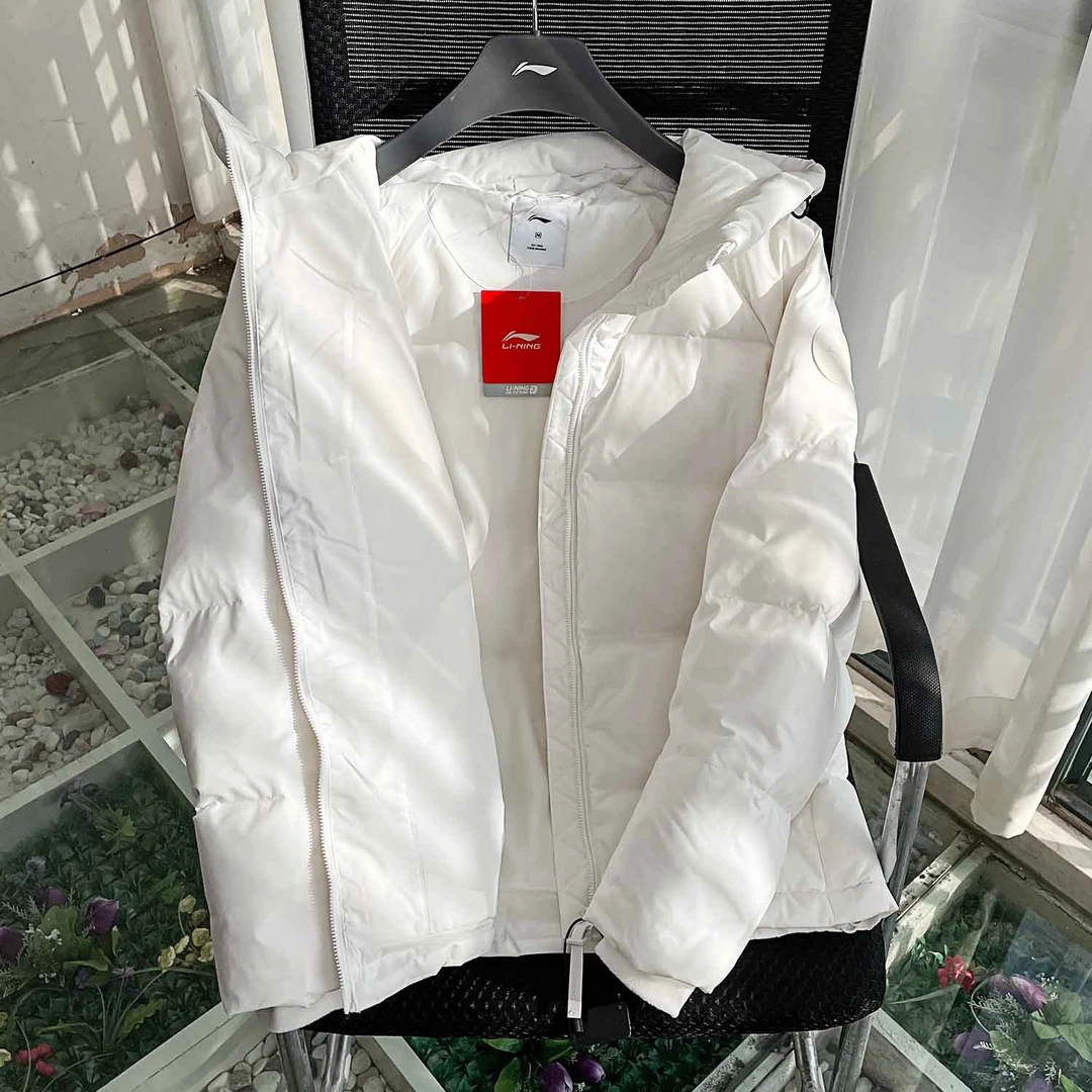李宁羽绒服女2024冬季新款时尚潮流加厚保暖连帽鸭绒外套AYMU108