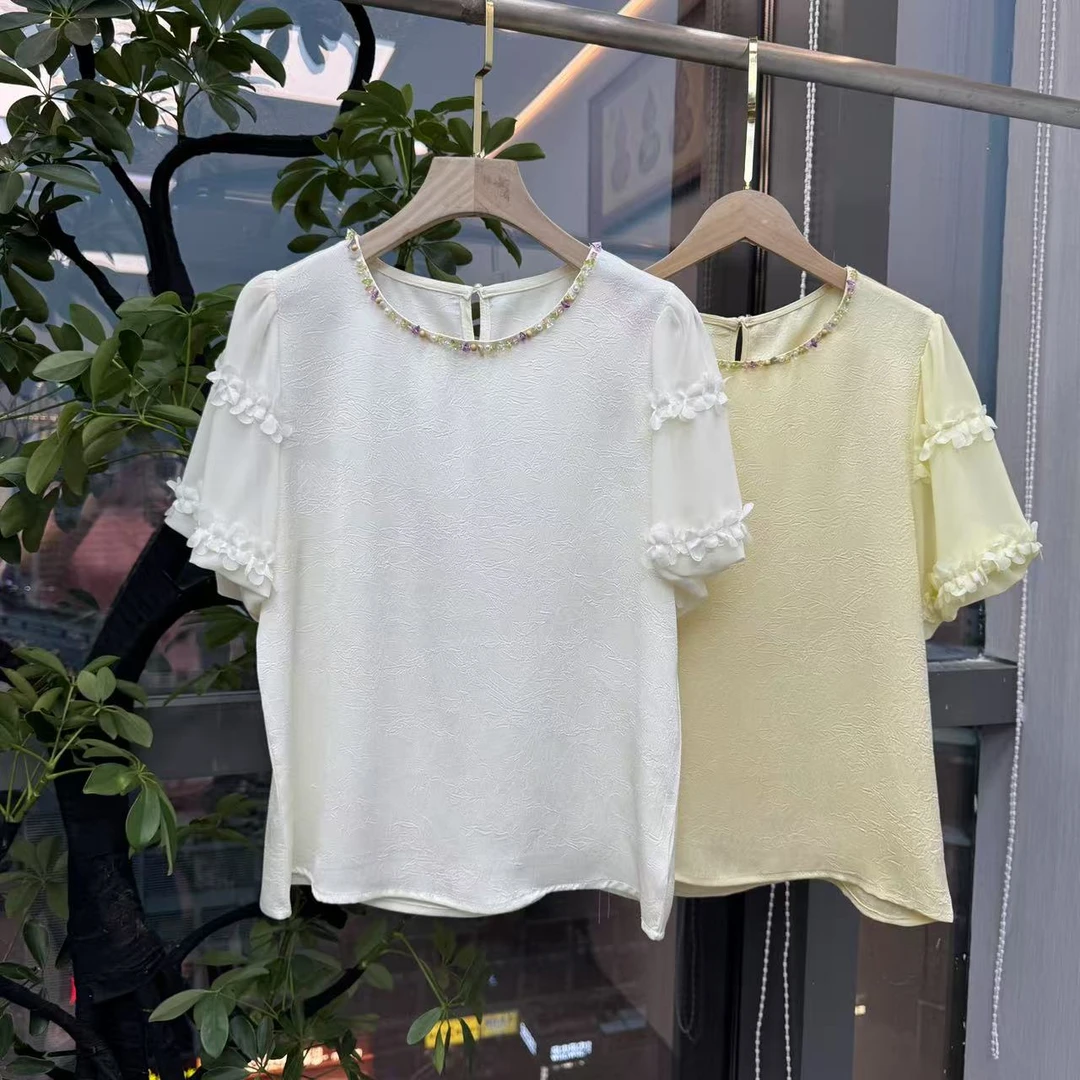 2025夏季新款醋酸提花百搭衬衫