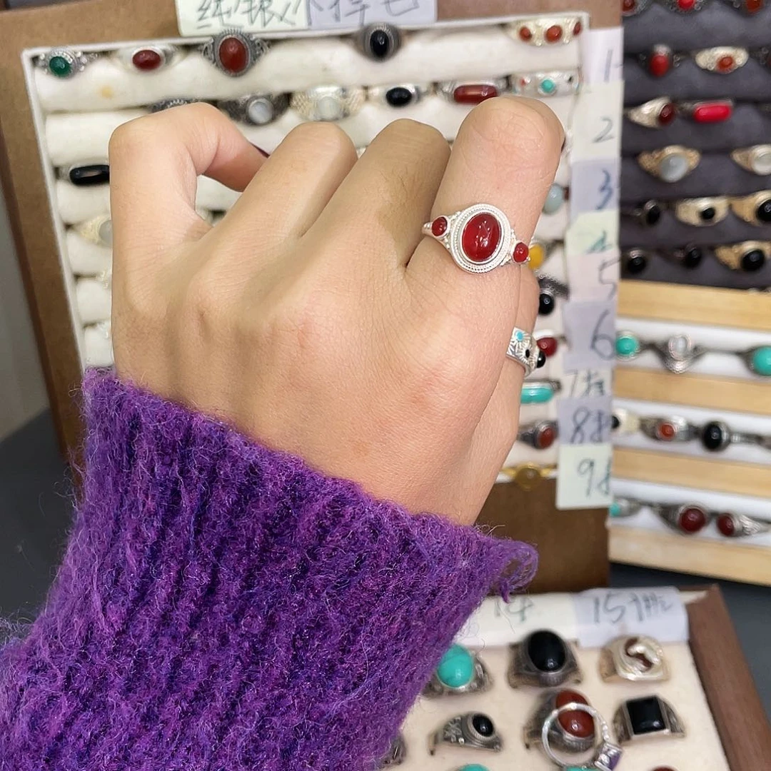 非金属大理石戒指女