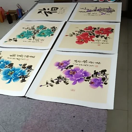 竖款写意画六张作品一套