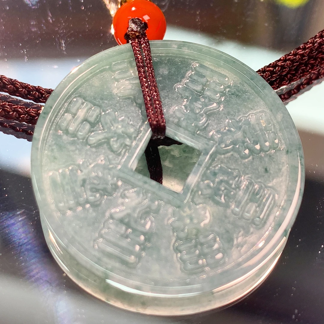 【珠宝一姐】s925翡翠仿古铜钱吊坠 2501010003（一件/多样性发货）