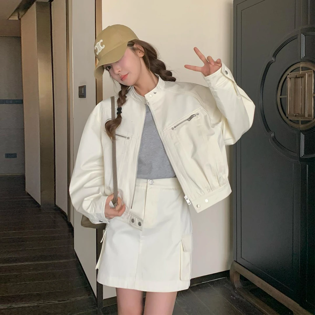 韩版棒球服短裙套装女时尚2025新款秋季小个子洋气减龄工装两件套