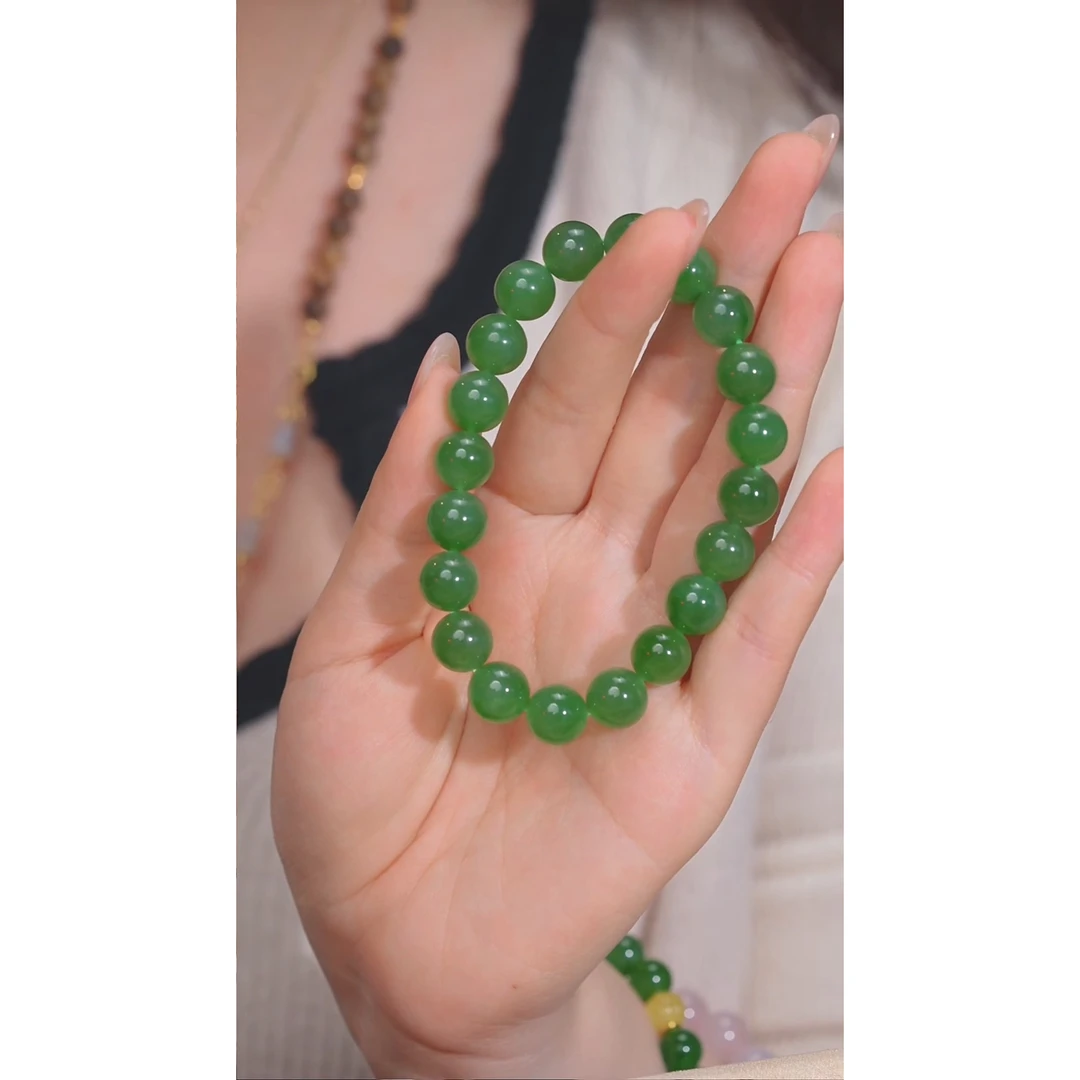 和田玉手串未镶嵌卡10 @@W6862