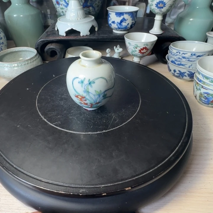 不***茶摆件青花花卉小小摆件