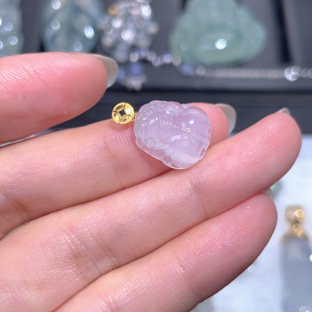 颈饰18K金镶嵌翡翠翡翠