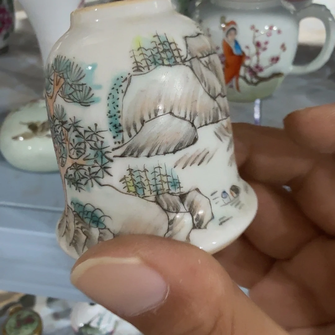 瓷片摆件手绘瓷器全部处理
