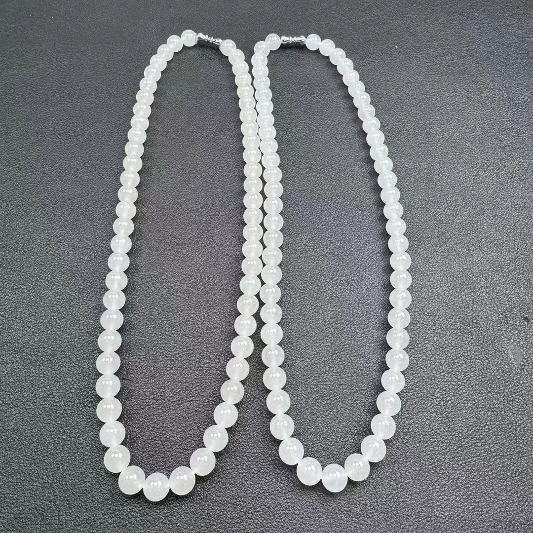 【玉经纶】32072/Q28-和田玉珠链-多样性发其一7mm/约56颗