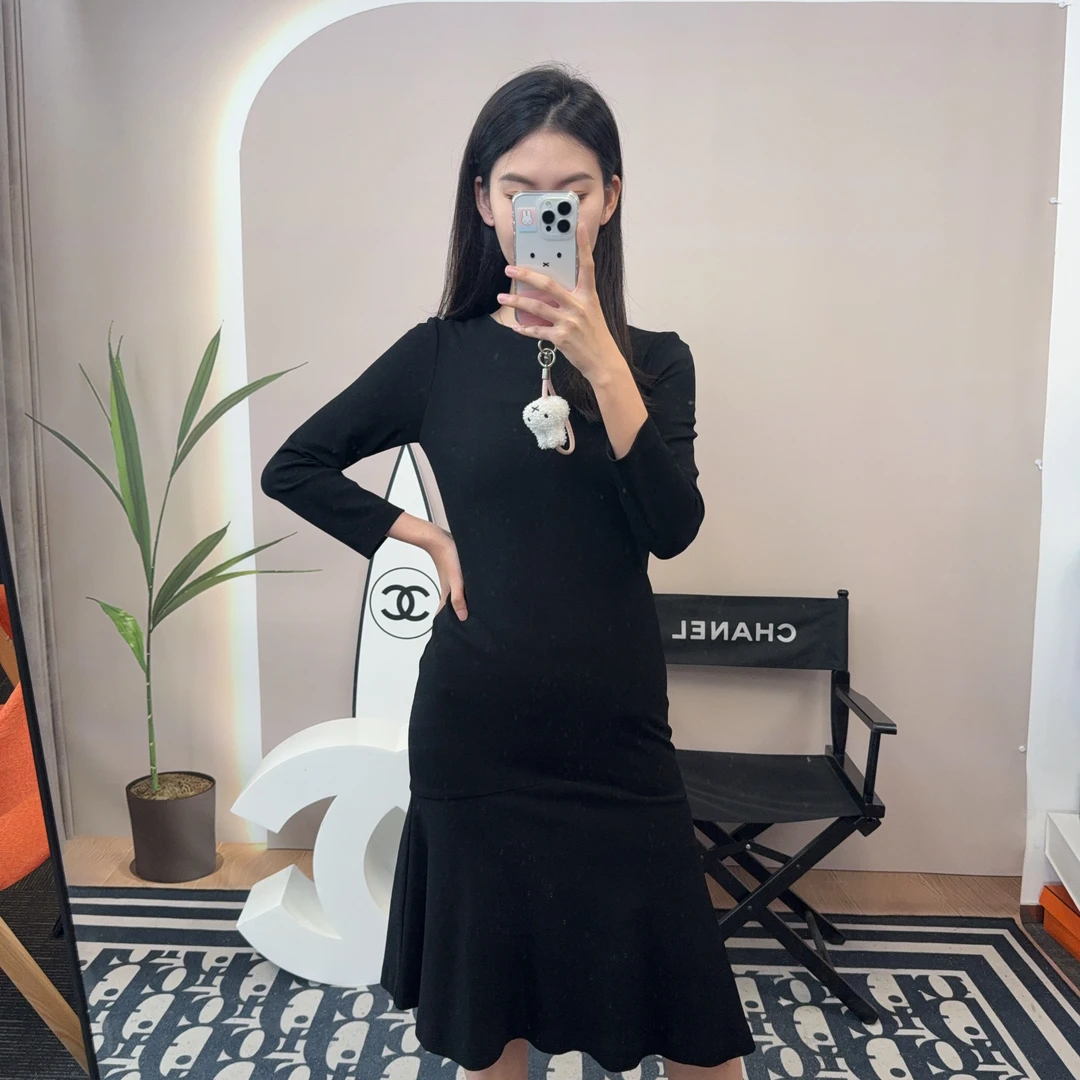95新 GUCCI/古驰 麦殿/鱼尾连衣裙xs黑色/250614SYNHQ23