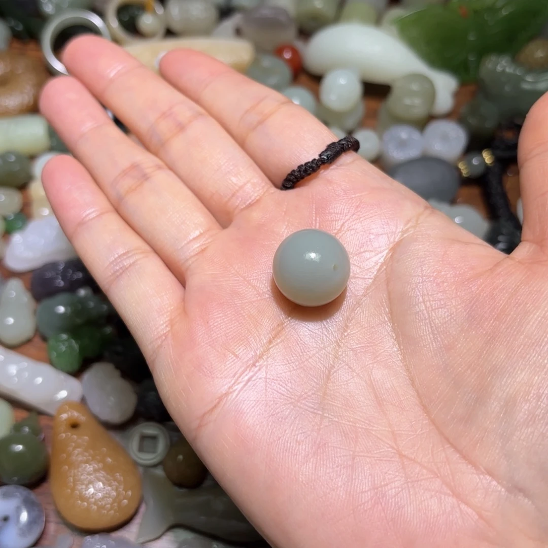 和田玉珠宝半成品未镶嵌青**音